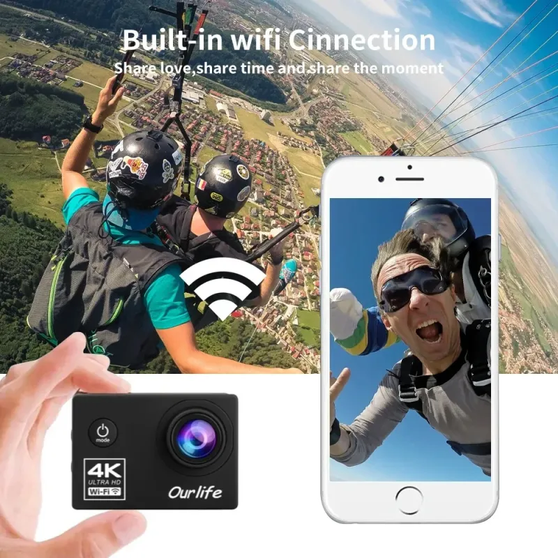 4K WiFi Action Camera for Skiing 4