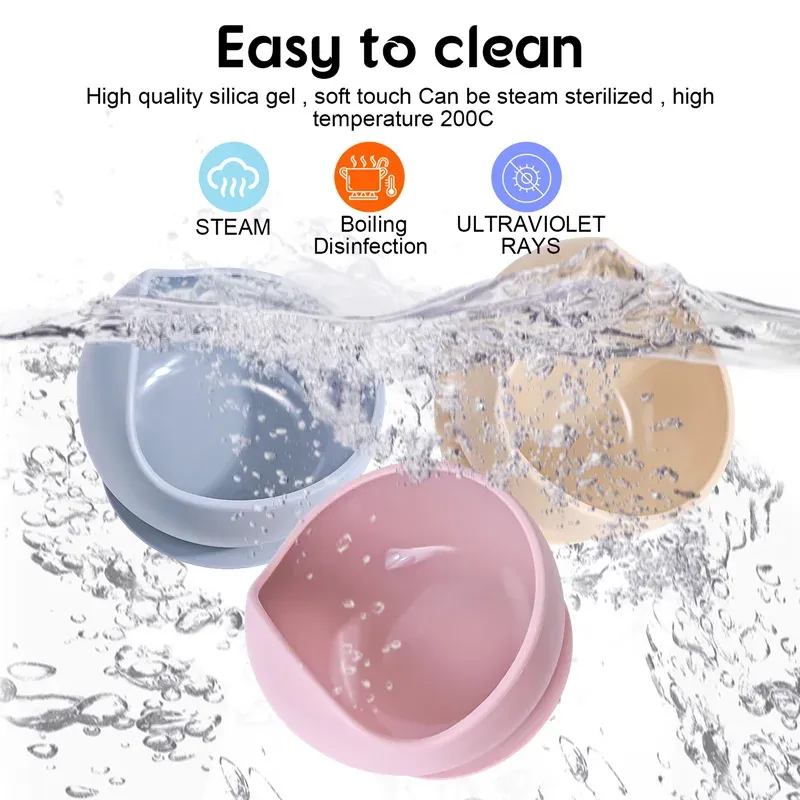 2PC Silicone Suction Baby Feeding Bowls 4