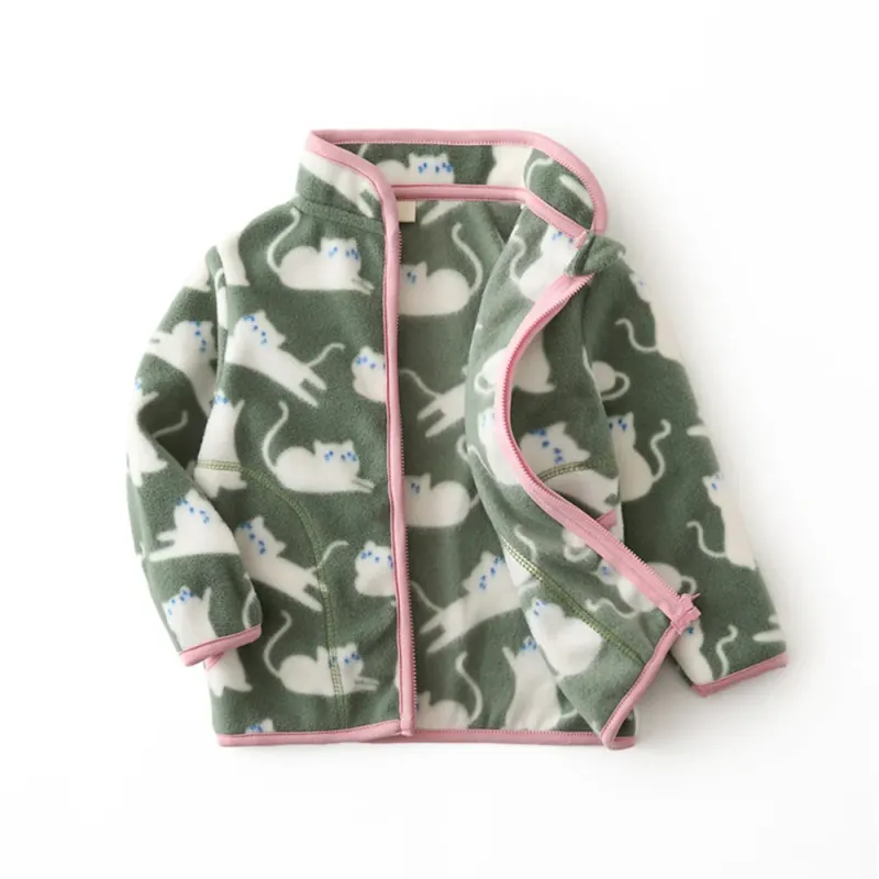 Kids Dinosaur Fleece Zip-Up Jacket 1