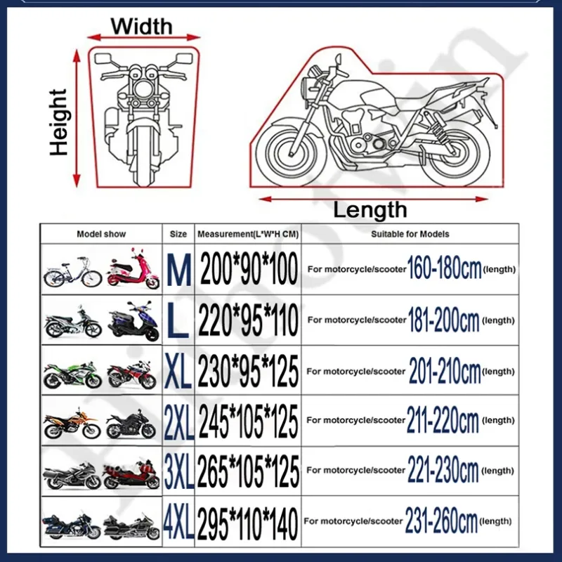 All Season Motorcycle Cover Sun Reflective Waterproof UV Protection M-4XL 2