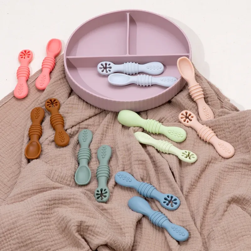 Baby Silicone Spoon Fork Training Set 3