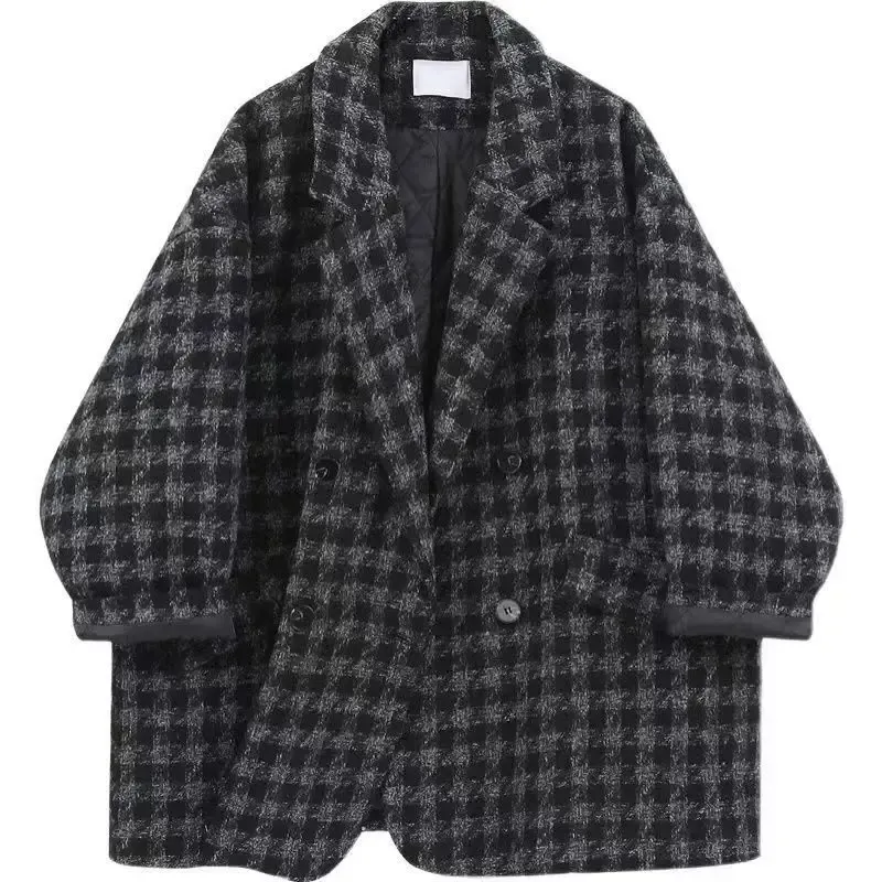 Houndstooth Winter Blazer Coat 1