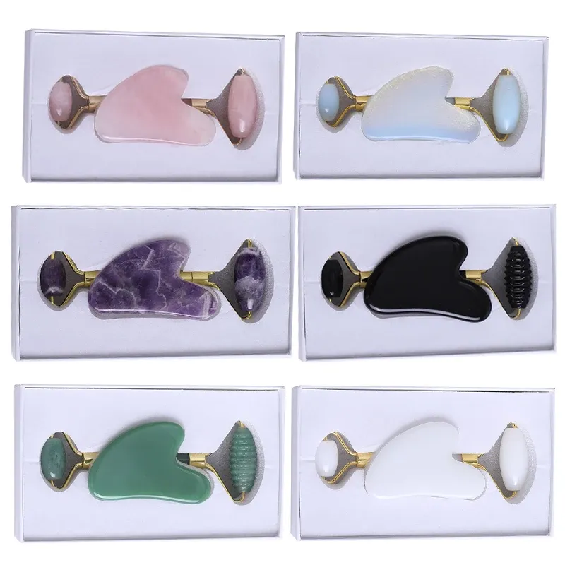 Rose Quartz Gua Sha & Jade Roller Set 1