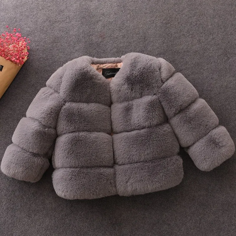 Girls Faux Fur Winter Coat Jacket 2
