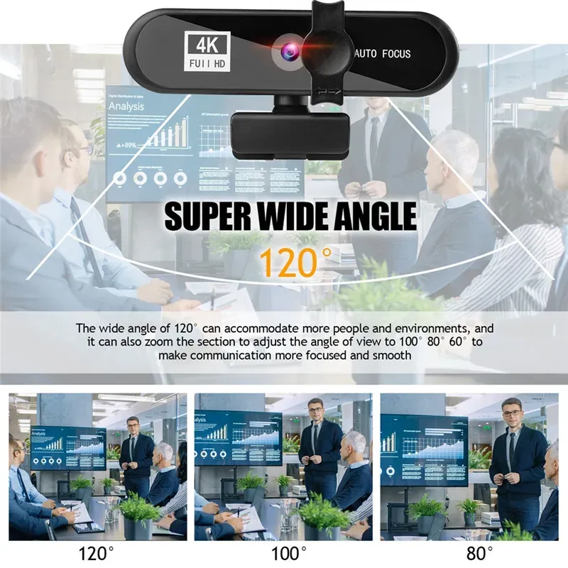 8K 4K Autofocus USB Webcam with Mic 2