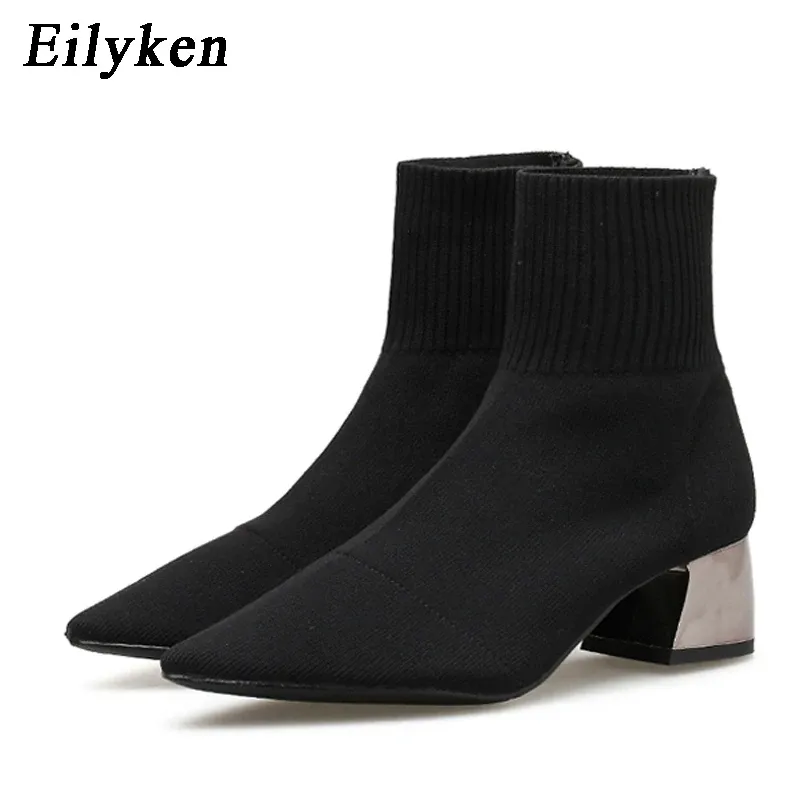 Women's Knitted Sock Ankle Boots 3