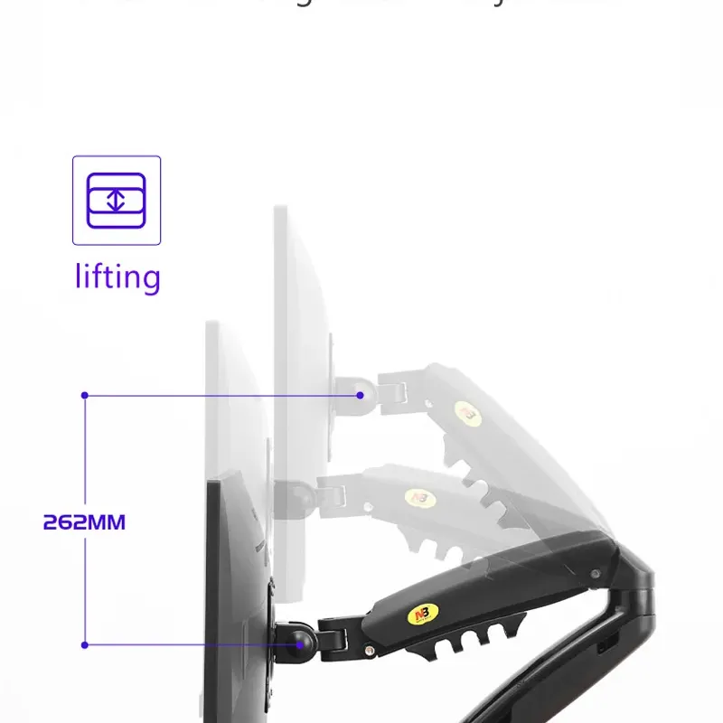 NB F80 Dual Monitor Arm 17-30" Gas Spring 2