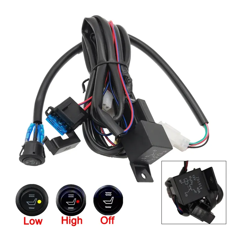 12V Carbon Fiber Car Seat Heater Kit 5