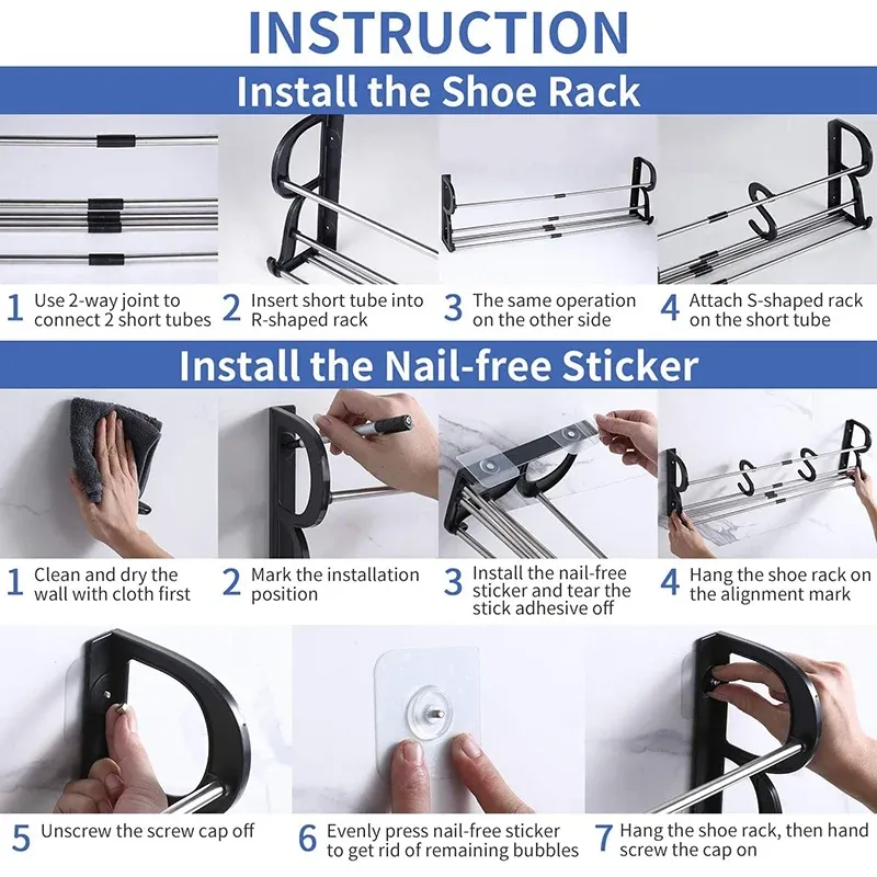 2-Pack Over Door Shoe Rack Organizer 6