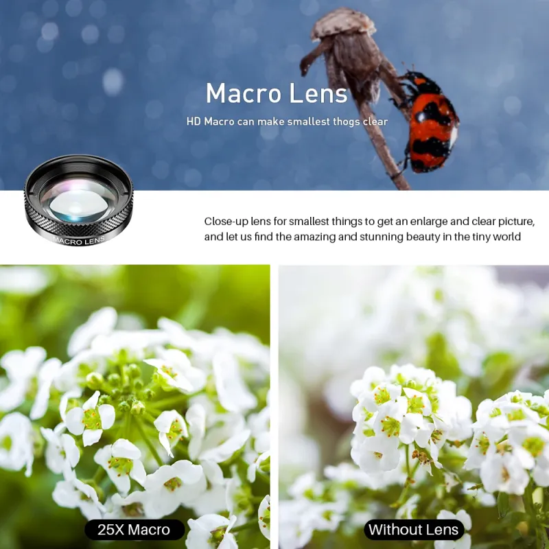 APEXEL 6-in-1 Smartphone Lens Kit 4