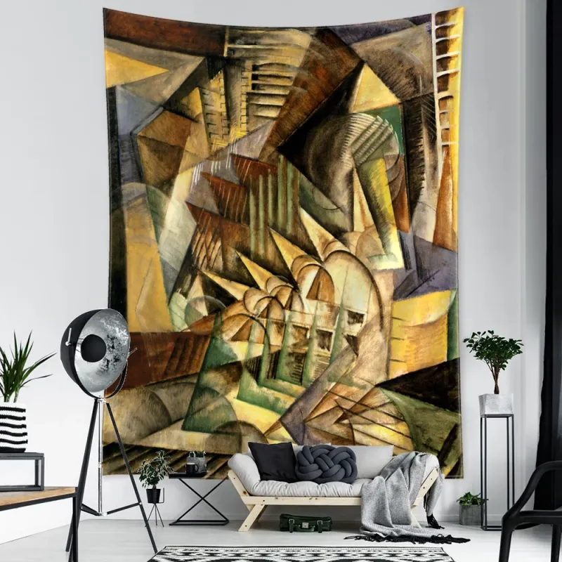 Mona Lisa Graffiti Boho Tapestry 2