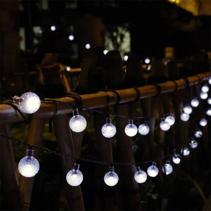 60 LED Solar Crystal Globe String Lights 5