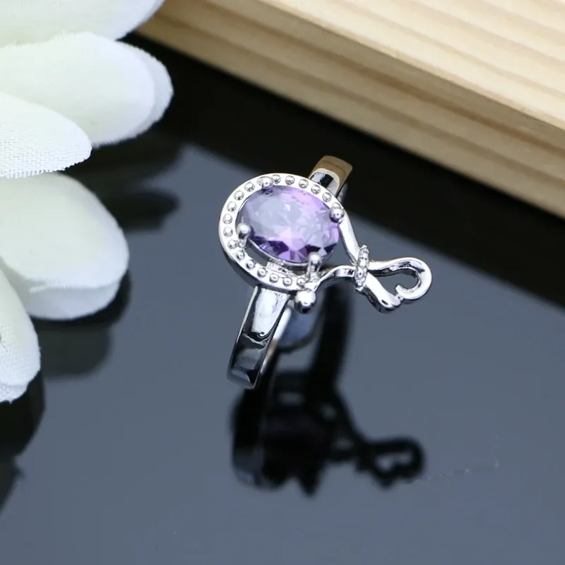 925 Silver Amethyst 4-Piece Jewelry Set 2