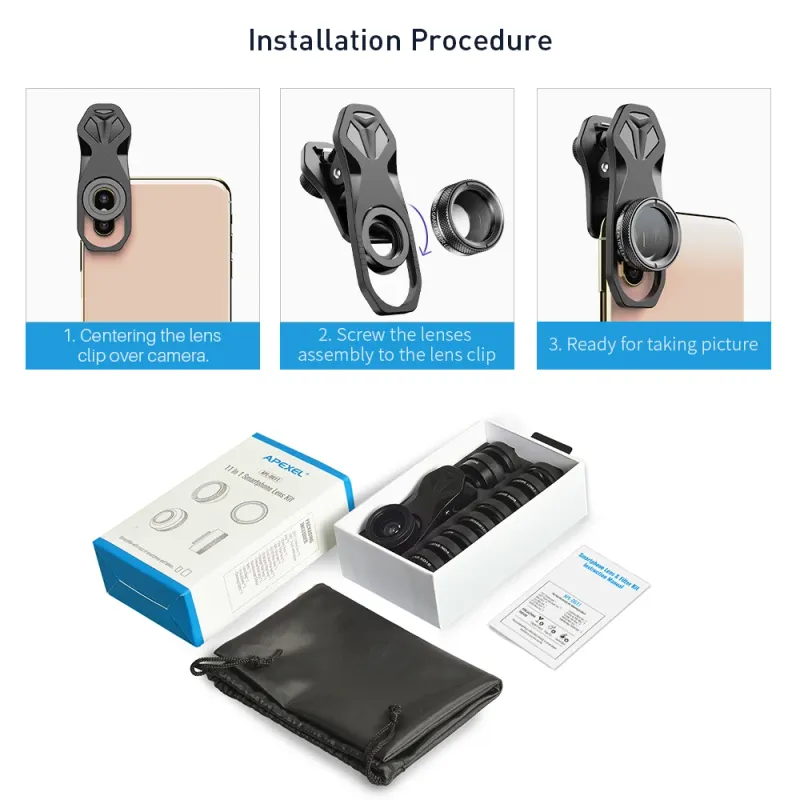 APEXEL 11-in-1 Smartphone Lens Kit 6