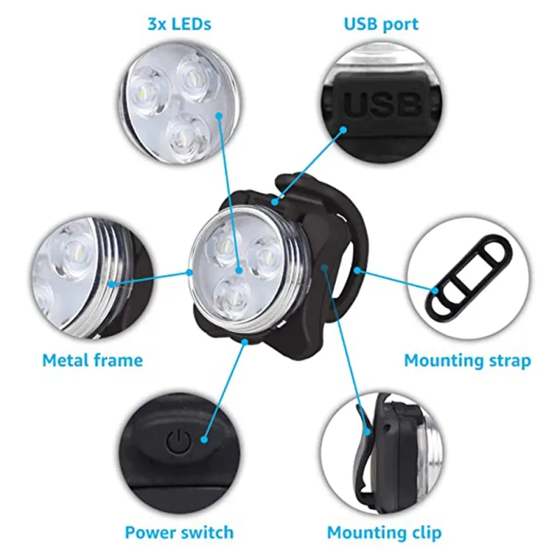 Rechargeable LED Bike Light Set 3