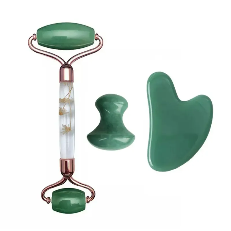 Aventurine Gouache Scraper & Jade Roller Set 2
