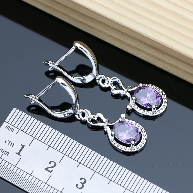 925 Silver Amethyst 4-Piece Jewelry Set 4