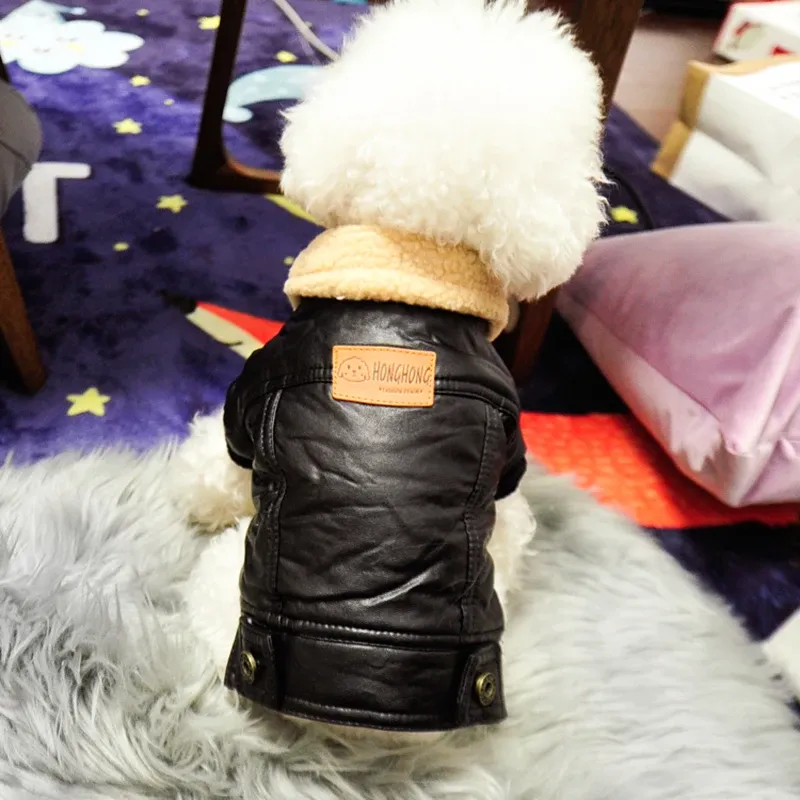 Leather Winter Pet Dog Jacket Coat 2