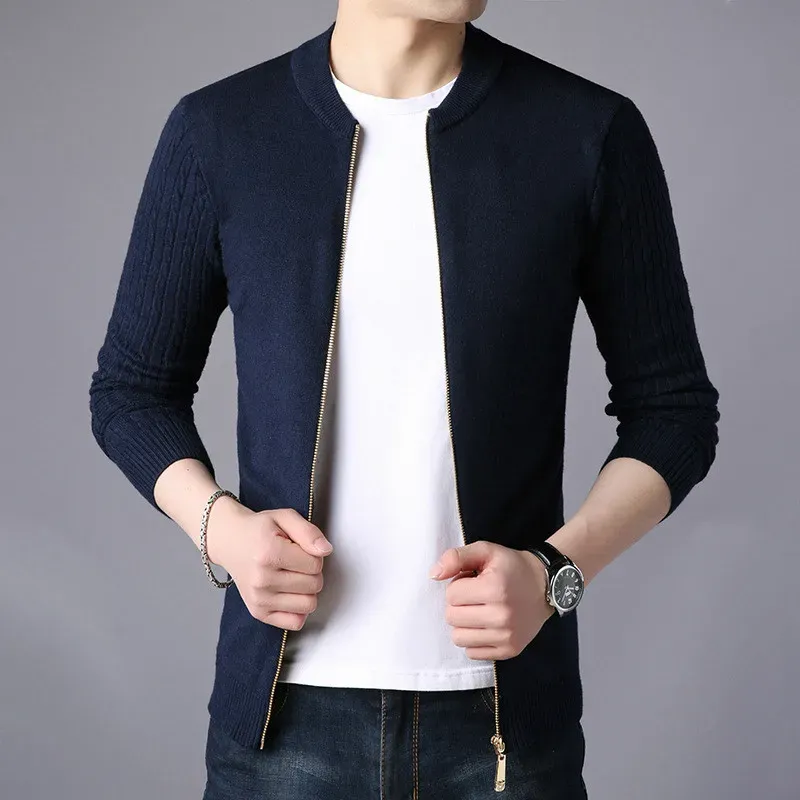 Men's Slim Fit Knit Cardigan Jacket 3