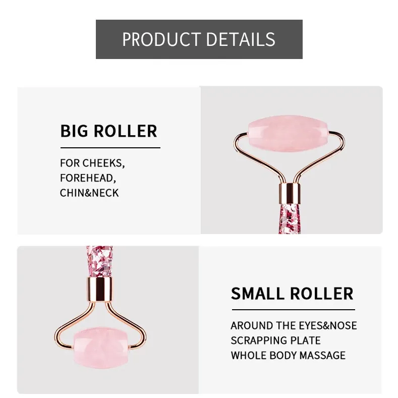 Rose Quartz Eternal Flower Jade Roller & Gua Sha Set 4