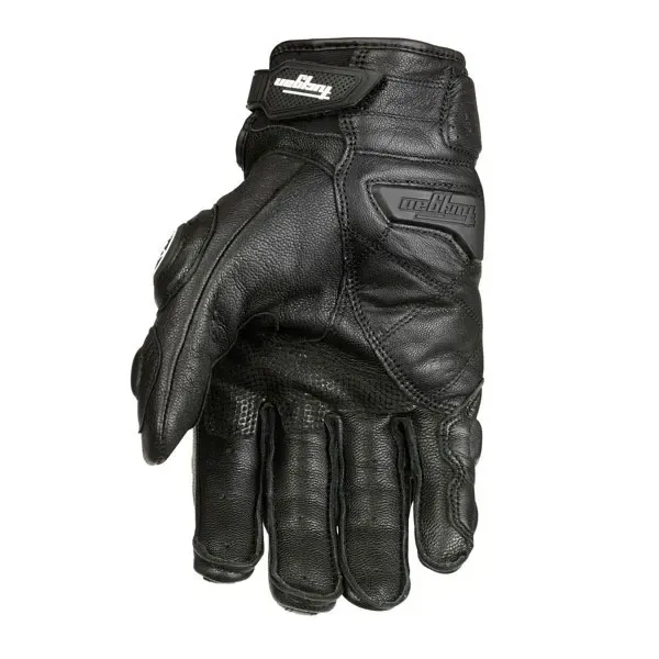 Black Racing Leather Motorcycle Gloves 4