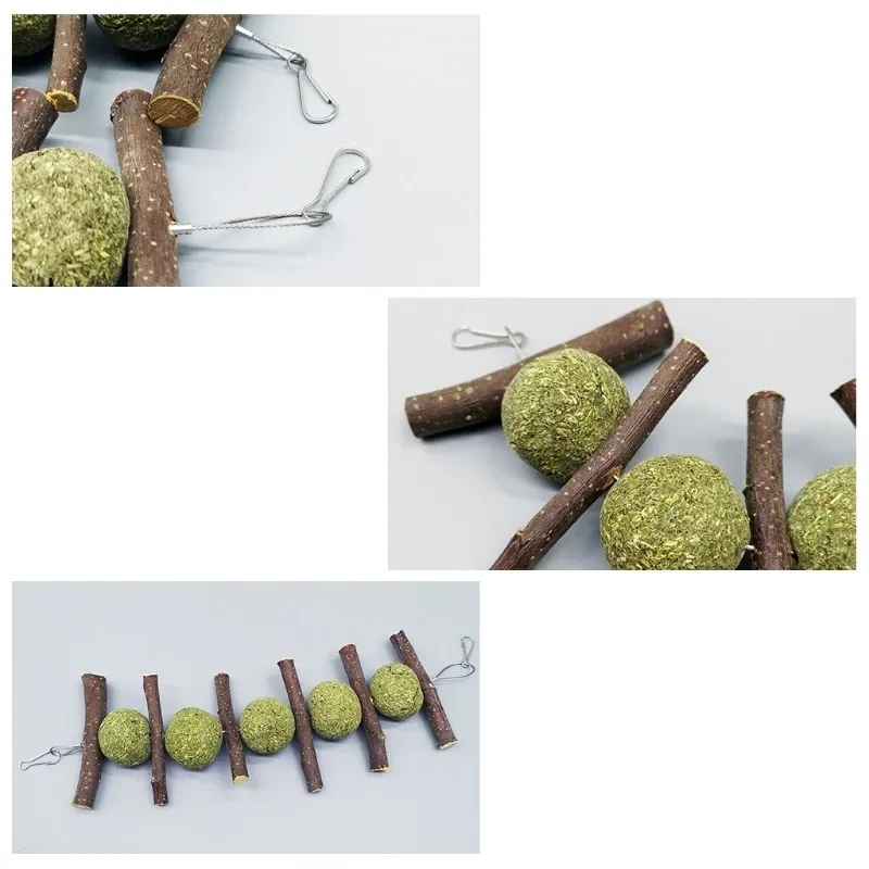Bunny Chew Toy with Hay, Wood & Grass Balls 6
