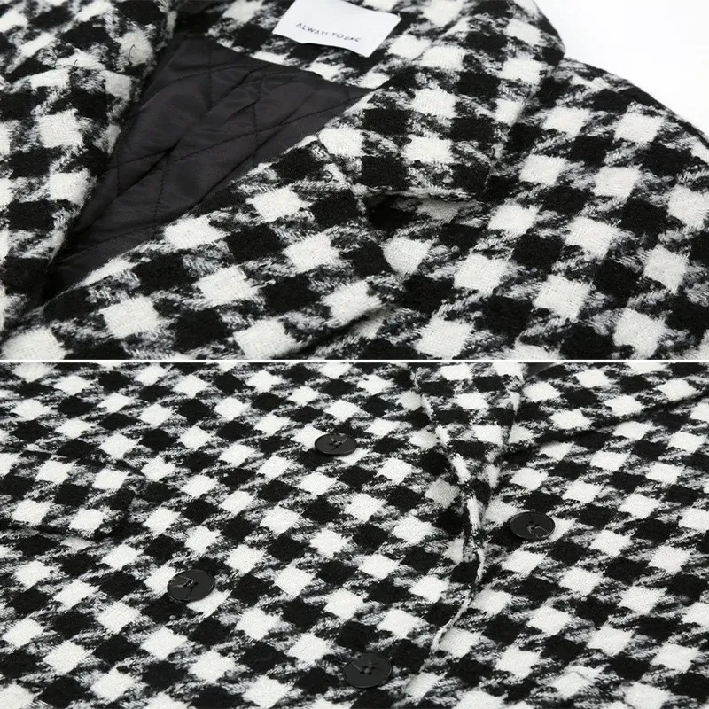 Houndstooth Winter Blazer Coat 6