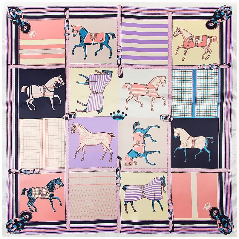 Plaid Carriage Silk Scarf for Ladies 2