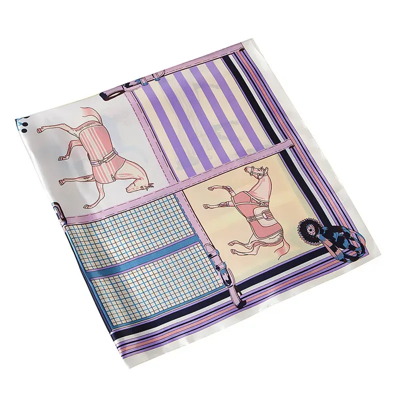 Plaid Carriage Silk Scarf for Ladies 6
