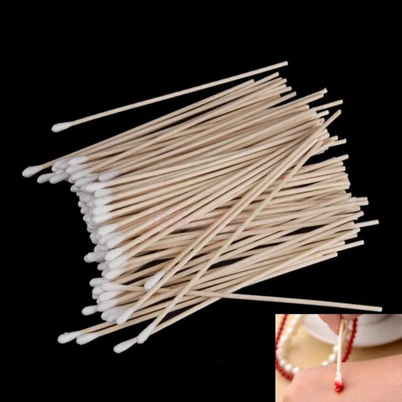 Long Wood Handle Cotton Swabs (100Pcs) 3