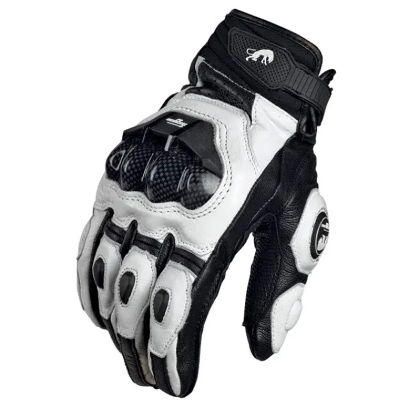 Black Racing Leather Motorcycle Gloves 1