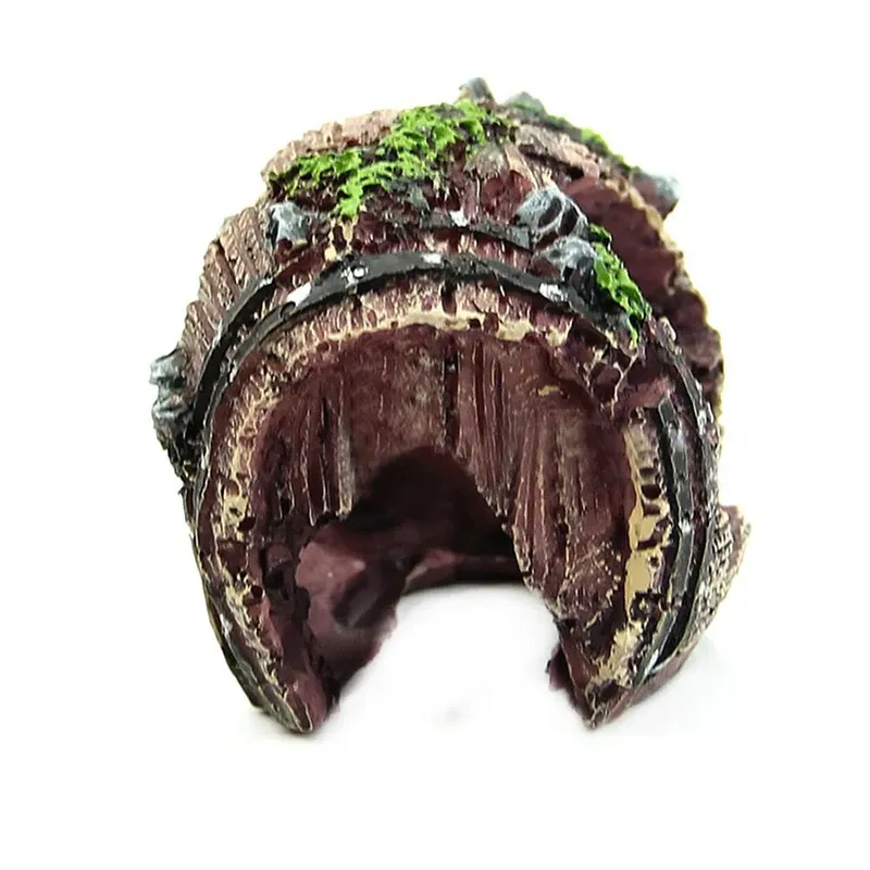 Resin Barrel Cave Aquarium Ornament 4