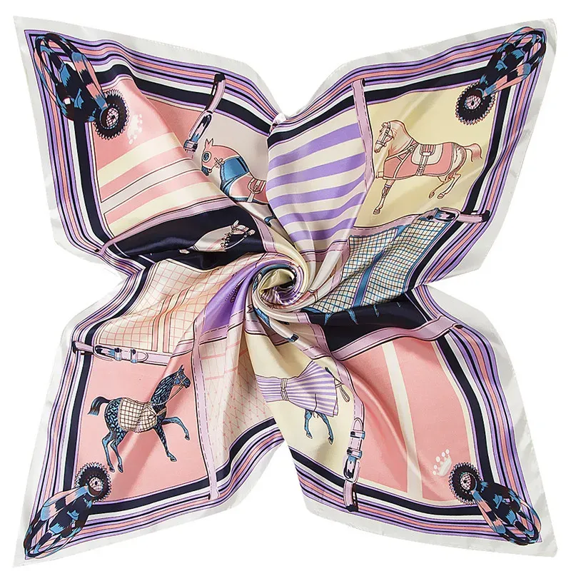 Plaid Carriage Silk Scarf for Ladies 5