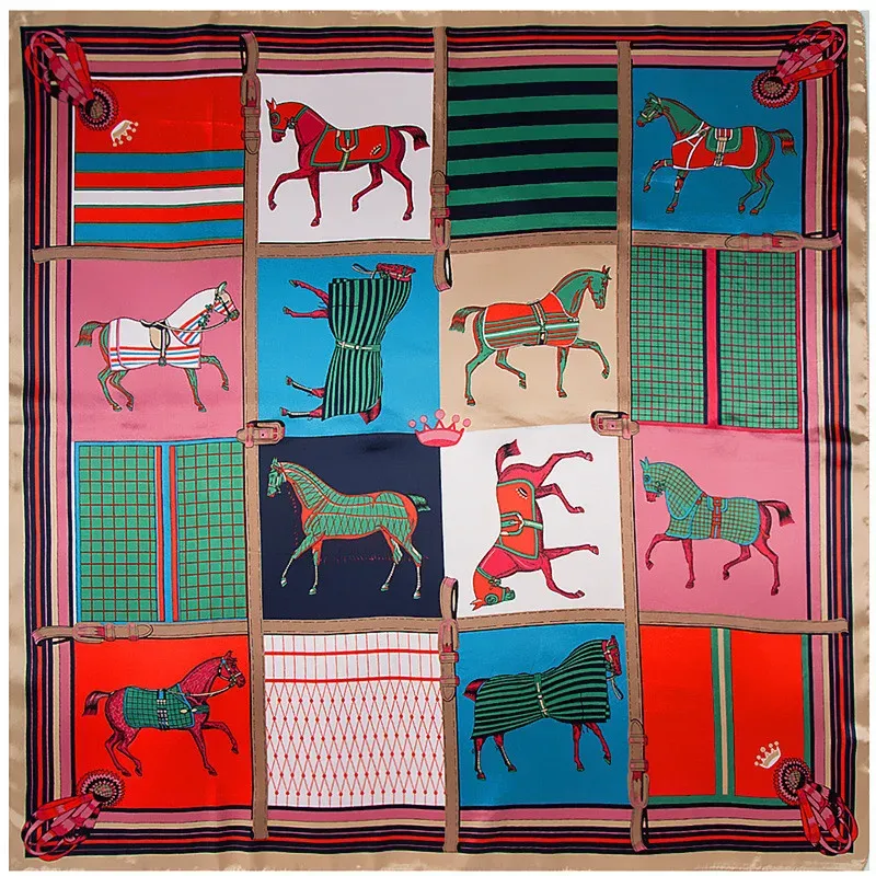 Plaid Carriage Silk Scarf for Ladies 3