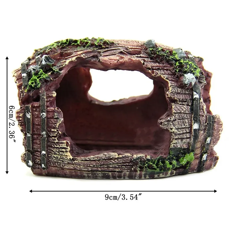 Resin Barrel Cave Aquarium Ornament 6