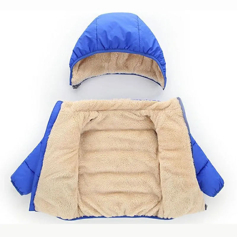 Kids Winter Thick Plush Fur Hooded Jacket 4