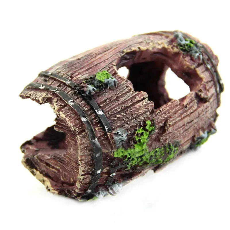 Resin Barrel Cave Aquarium Ornament 2