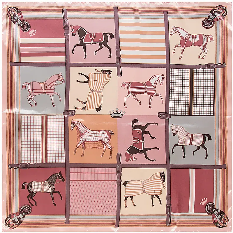 Plaid Carriage Silk Scarf for Ladies 4