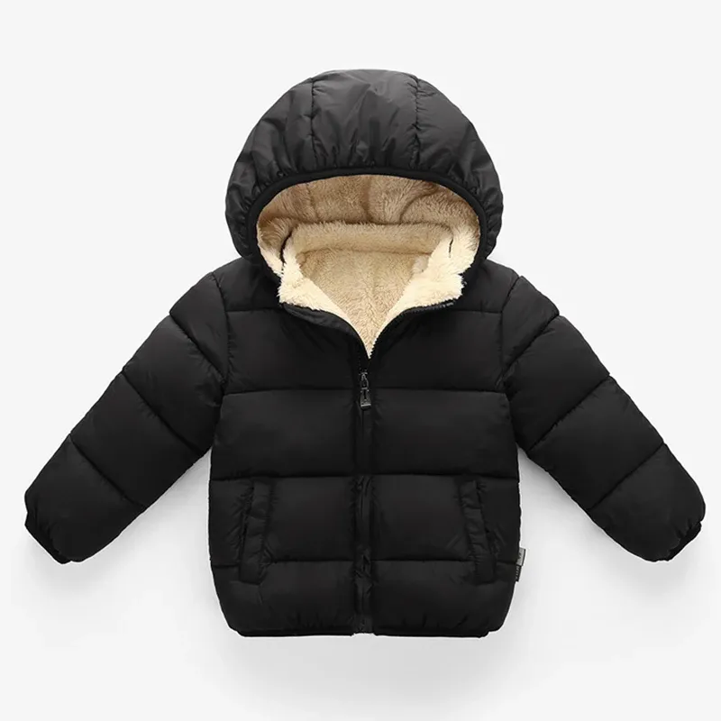 Kids Winter Thick Plush Fur Hooded Jacket 2