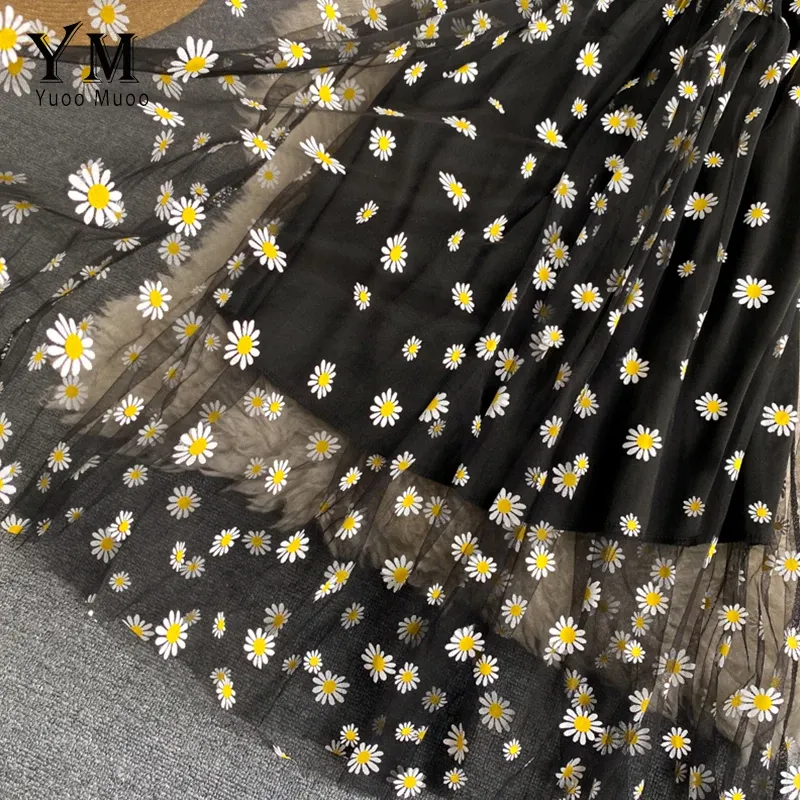 Daisy Print Mesh Midi Party Dress 5