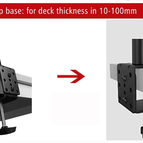 Full Motion Monitor Desk Bracket 10-27" 4