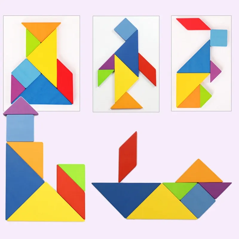 Wooden Montessori Tangram Puzzle Set 2