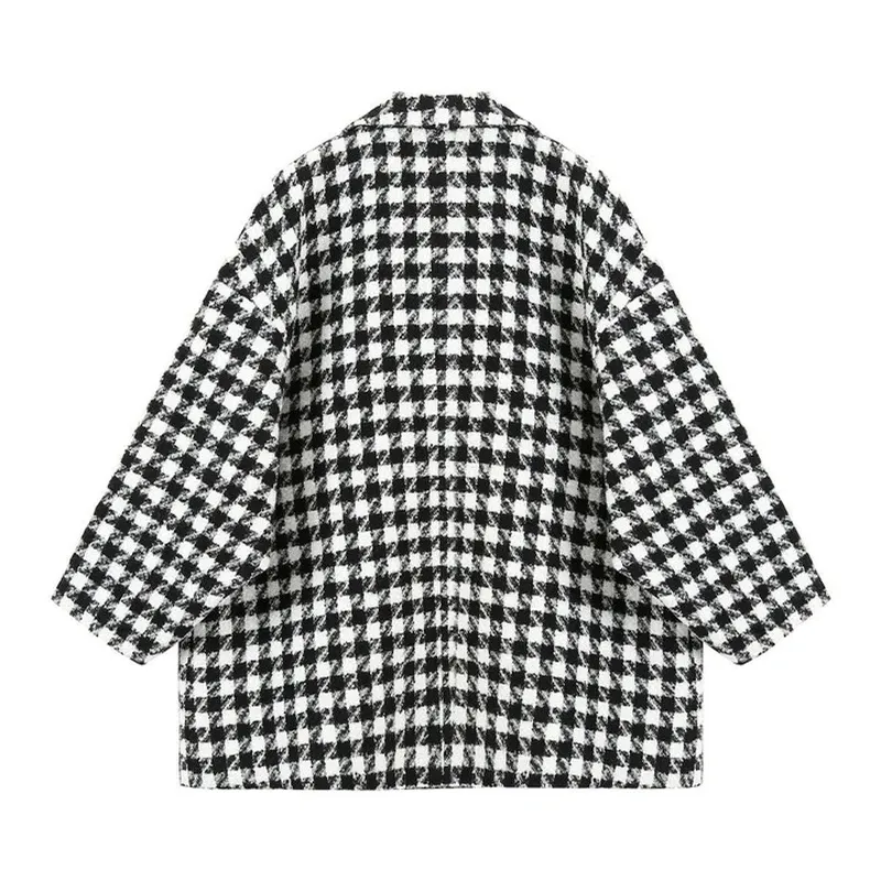 Houndstooth Winter Blazer Coat 3
