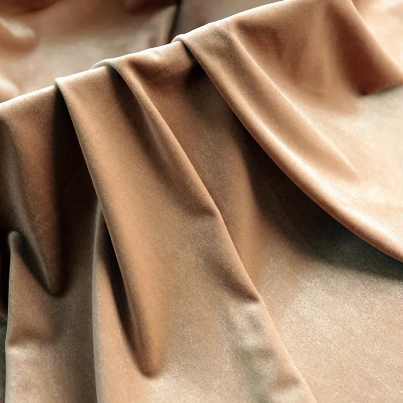 Gold Velvet Pleuche Fabric - Half Meter 2