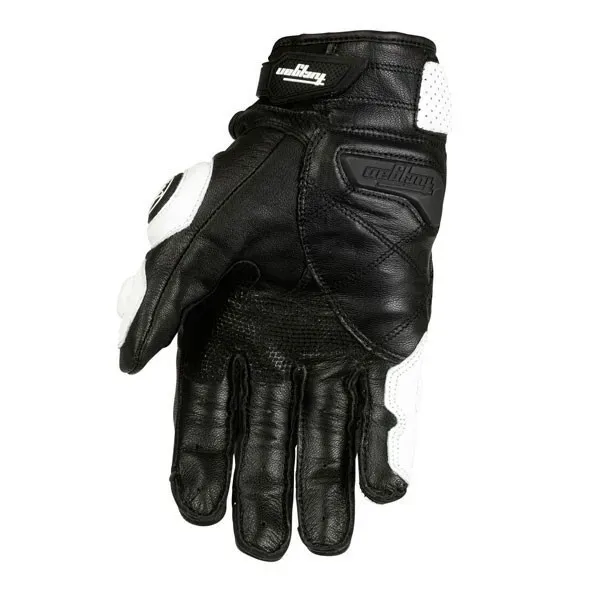 Black Racing Leather Motorcycle Gloves 3