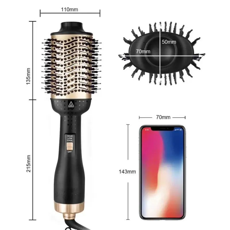 Gold One Step Hair Dryer Brush 2