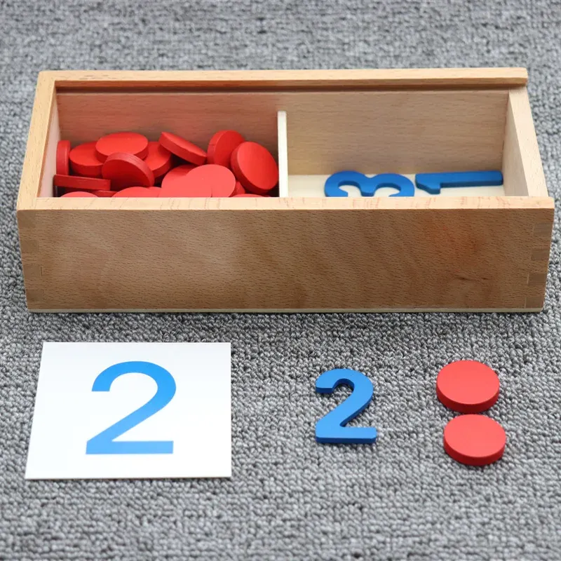 Wooden Montessori Math Counting Game Toy 1