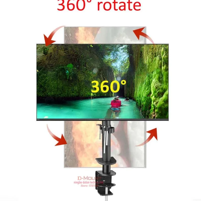 Full Motion Monitor Desk Bracket 10-27" 3