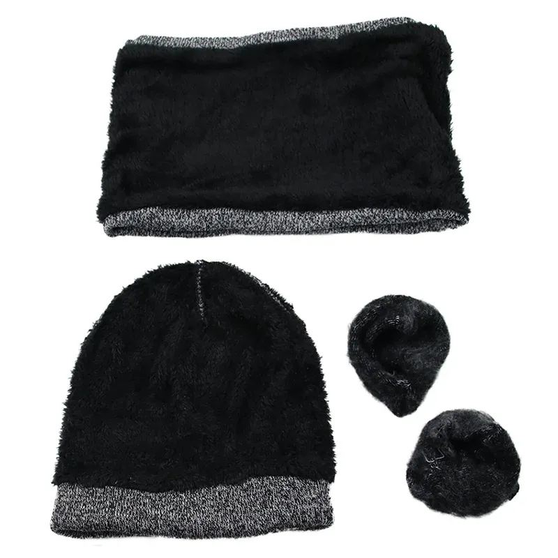 Winter Knit Hat Scarf Gloves Set 5