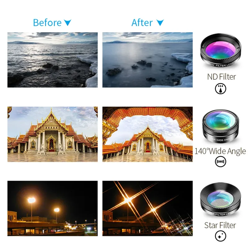 APEXEL 6-in-1 Smartphone Lens Kit 5
